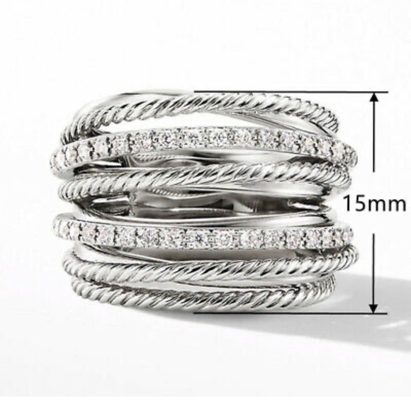 NWT 925 STERLING SILVER LAYERED RING - Picture 2 of 3